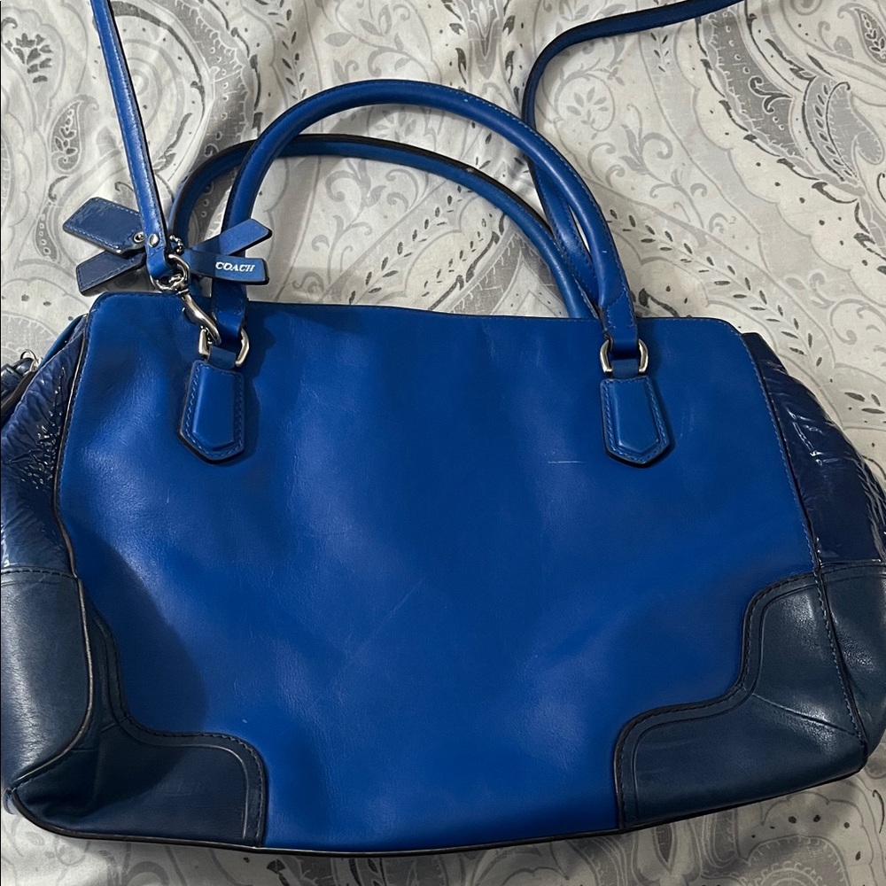 Coach Royal Blue Leather Satchel